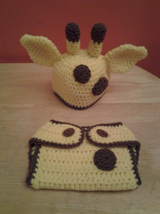 Giraffe Hat & Diaper Cover Set