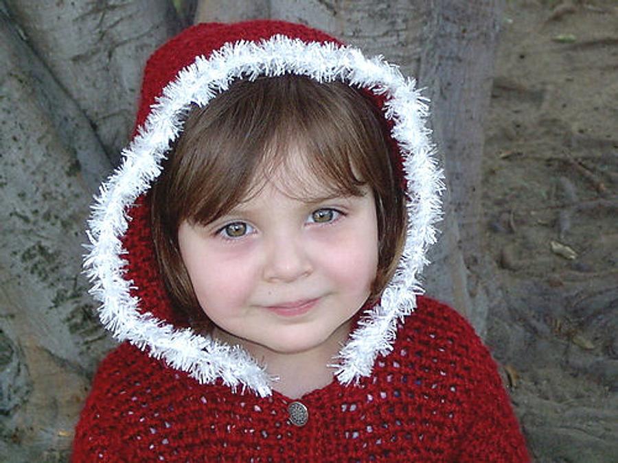 Little Crimson Hooded Crochet Sweater