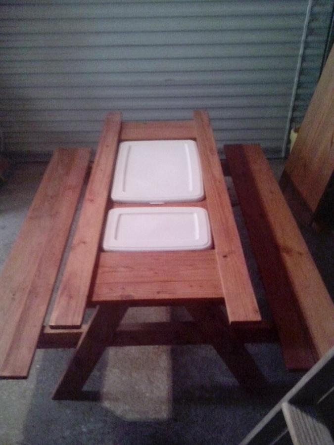 Kids sand box picnic table