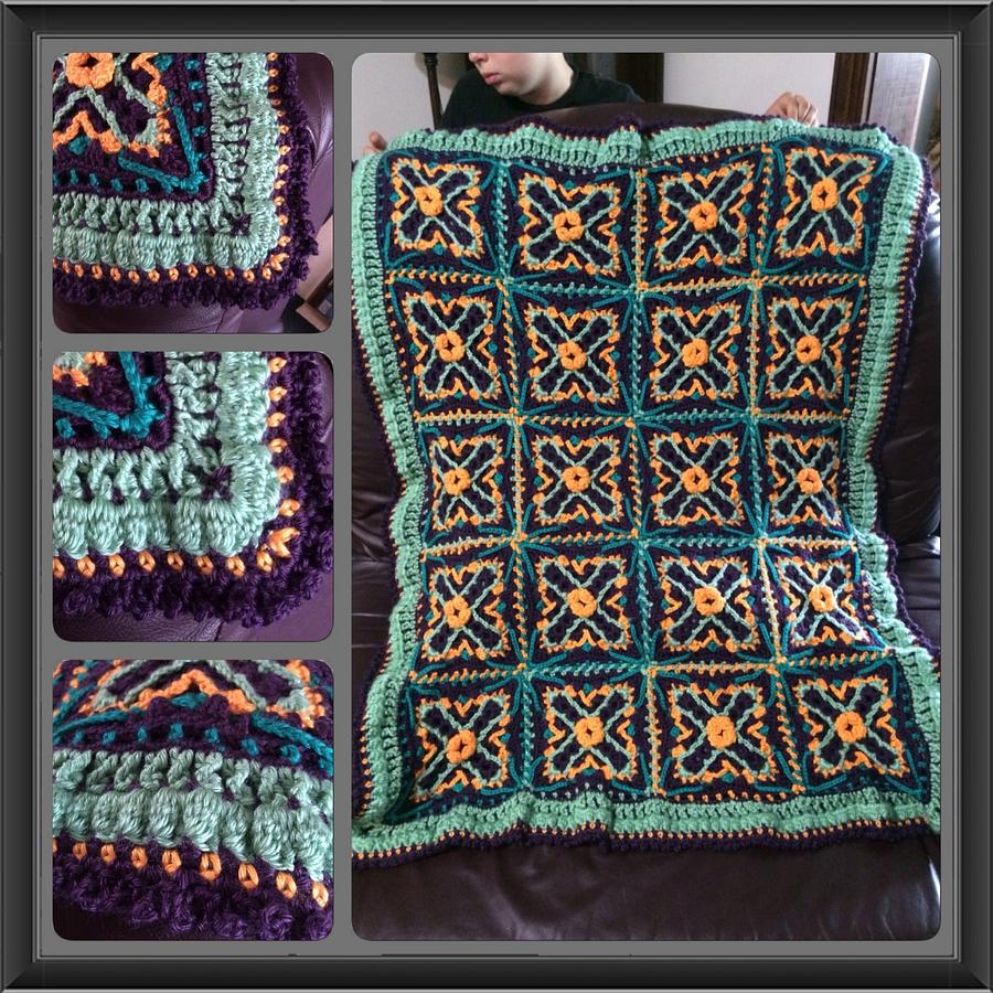 Peacock Kaleidoscope Afghan