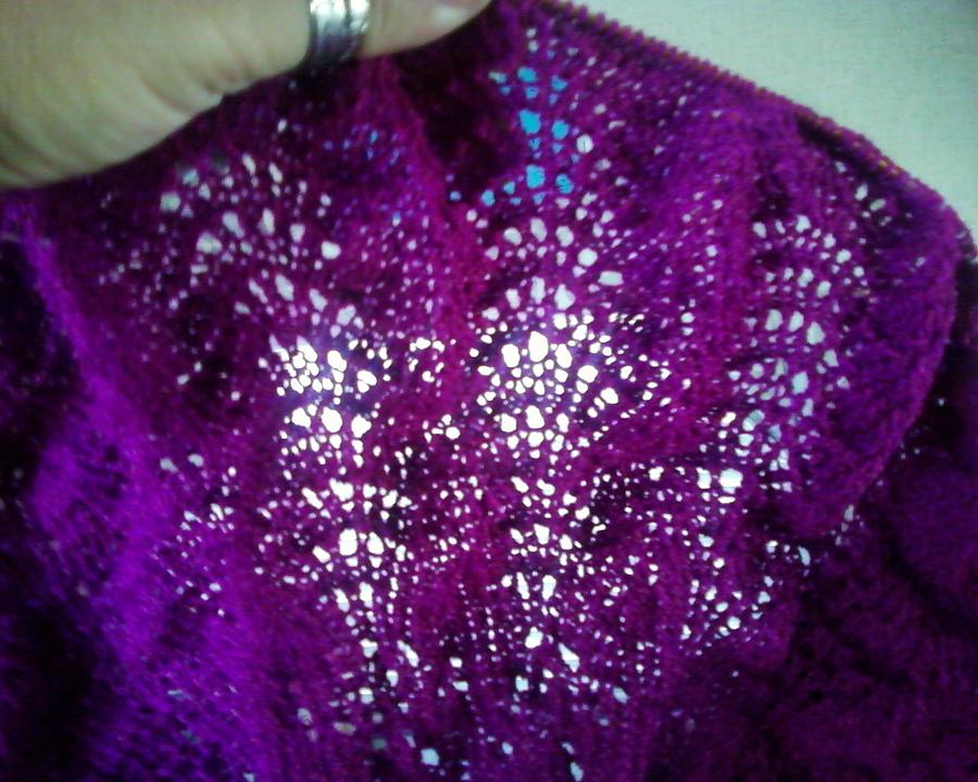 Bright knitted shawl