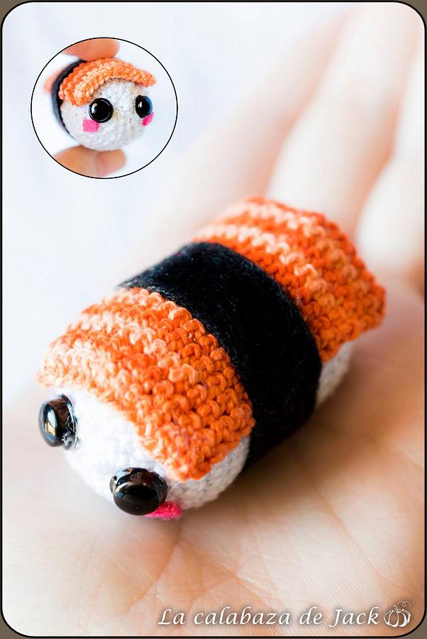 Salmon nigiri Amigurumi - La Calabaza de Jack