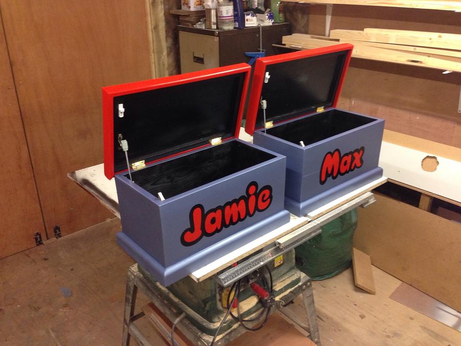 Small personalised toy boxes