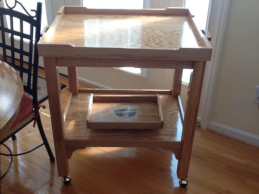 Coffee and tea serving cart for Blue Ridge Parkway Visitors Ctr.
