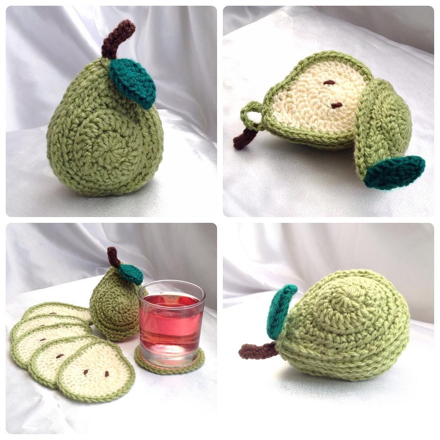 Sliced Pear Coaster Set