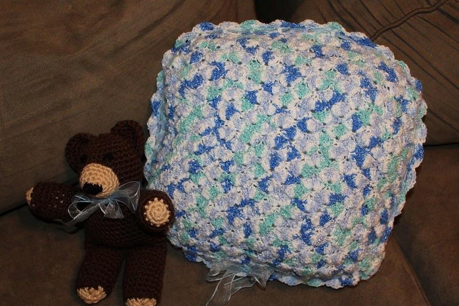 Baby Bubbles Blanket & Pillow with "Beary" Cute Bear