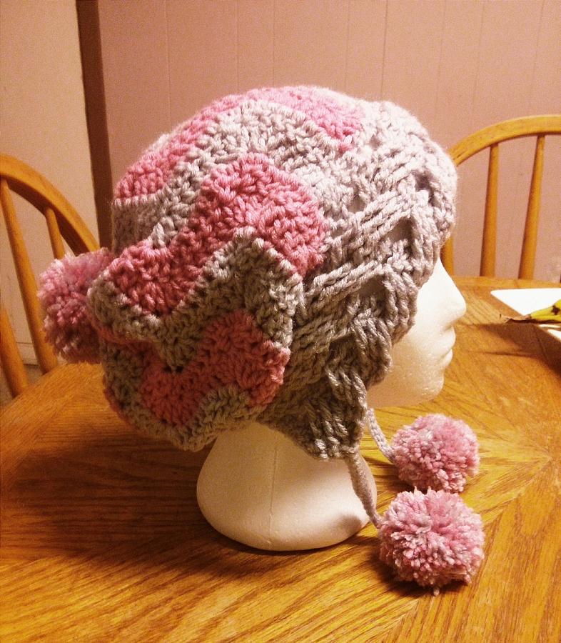 Crocheted Chevron Slouch Hat