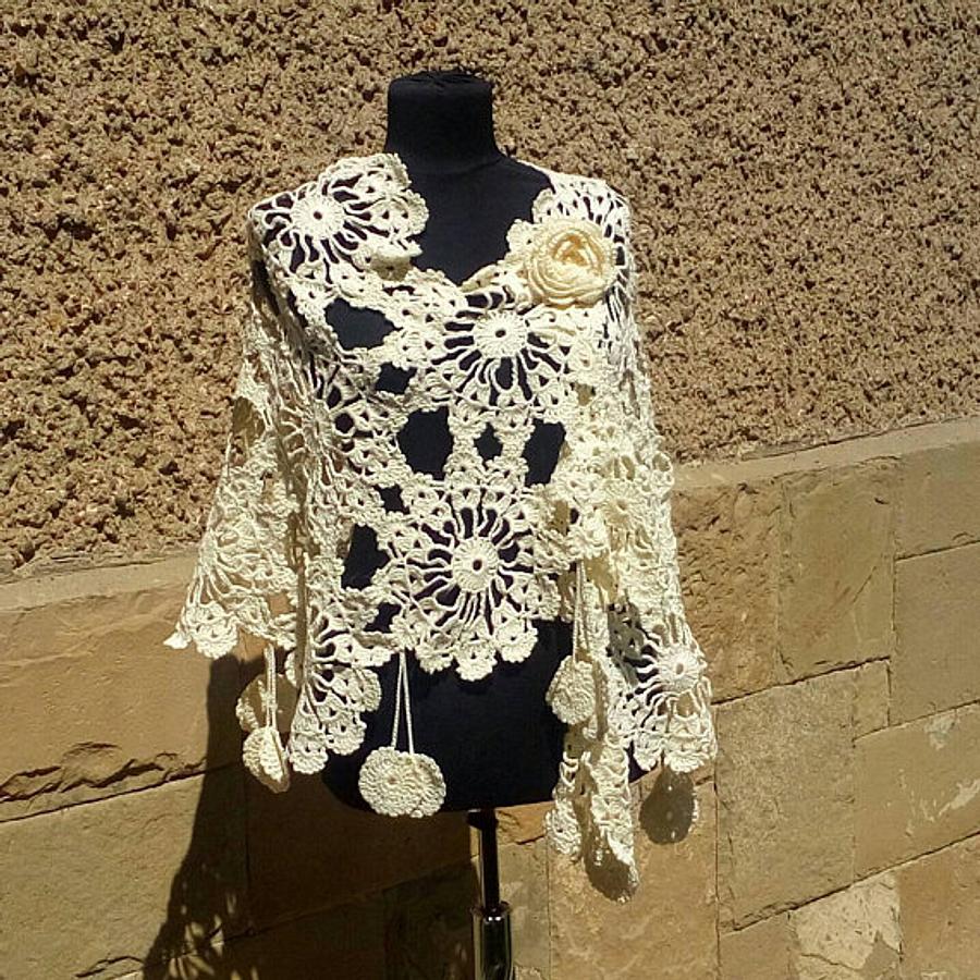 Wedding Shawl, Crochet Wedding Cape, Lace Champagne, Crochet Wedding, Wedding Cover Up, Wedding Wrap