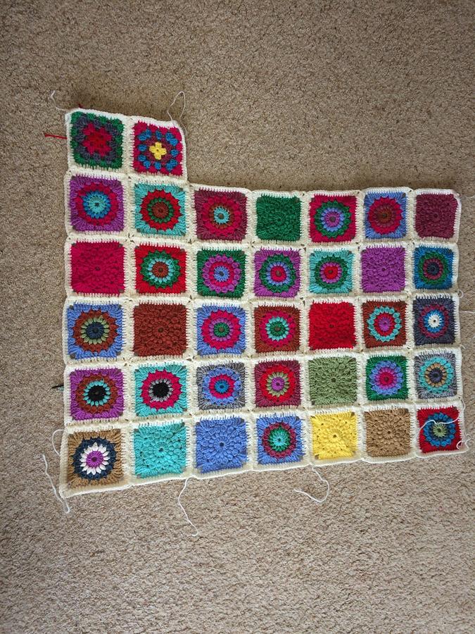 My work in progress, granny square afghan