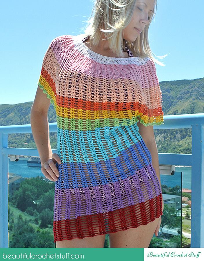 Angel Sleeve Crochet Tunic Free Pattern