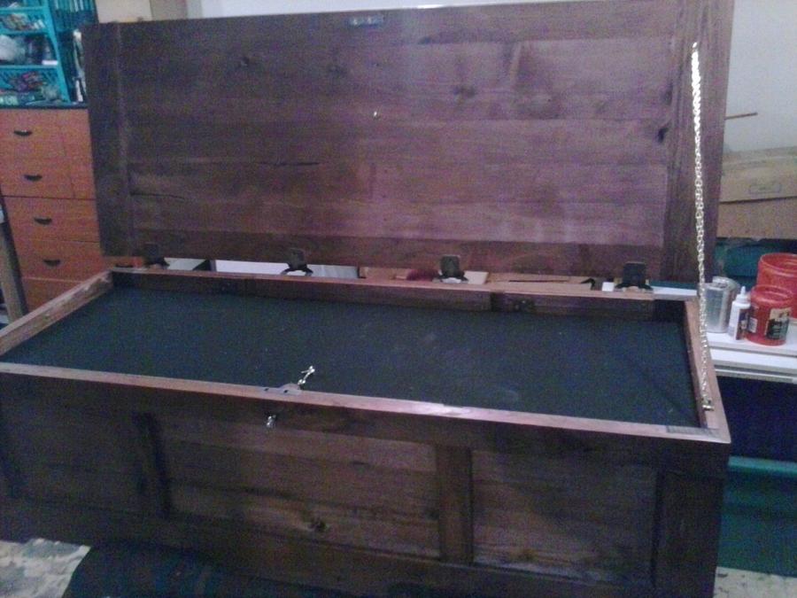 Coffee table gun chest all on one