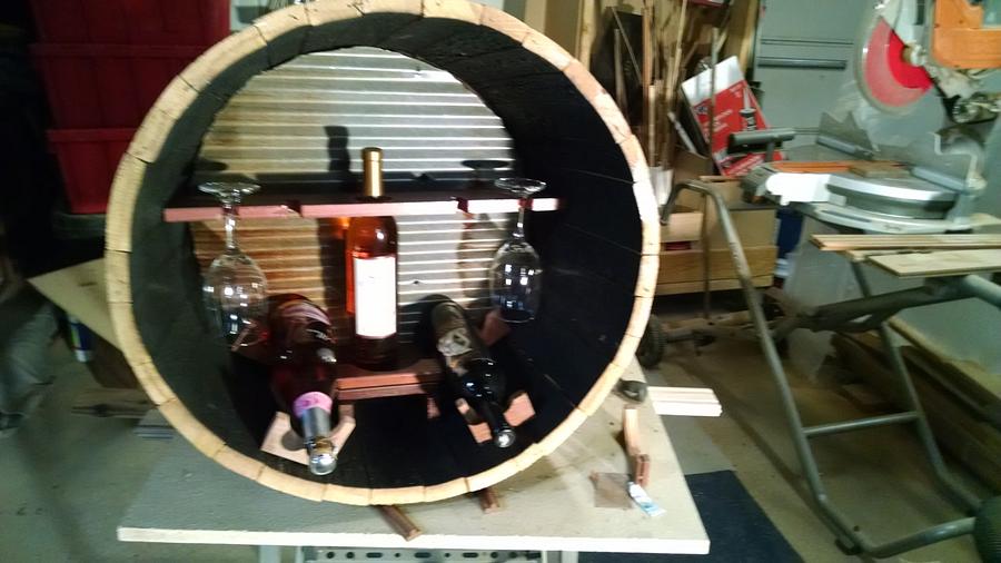 wine barrel turn to wine holder