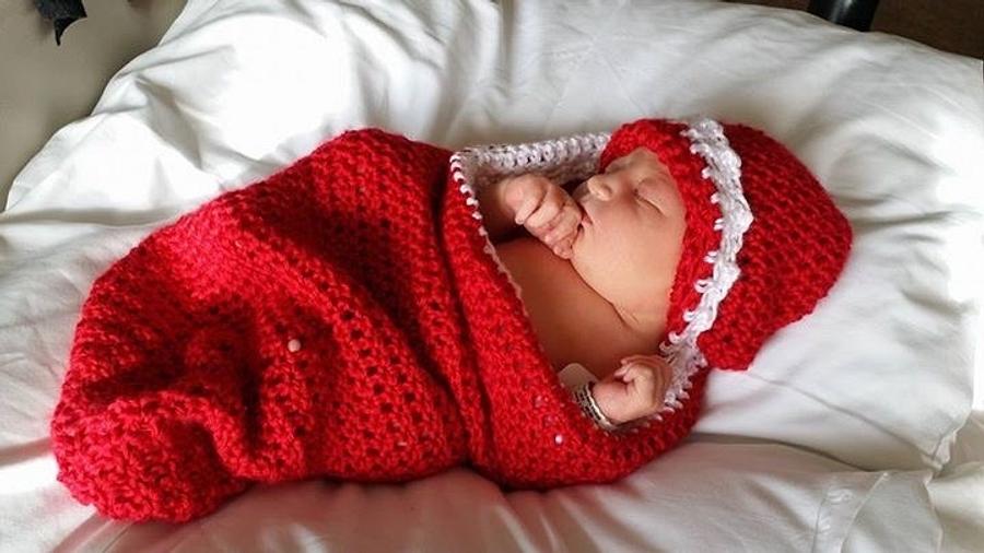 Crocheted Baby Hat and Cocoon