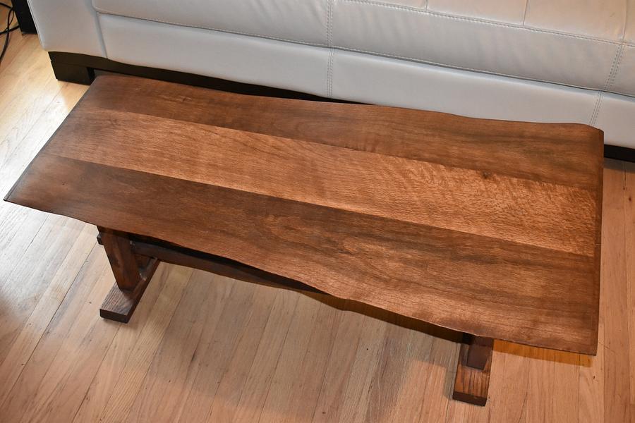 live edge oak coffee table