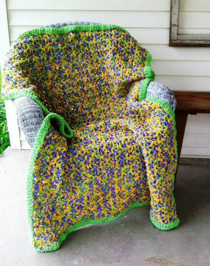 Crochet Lap Afghan Made with Bernat Blanket Yarn