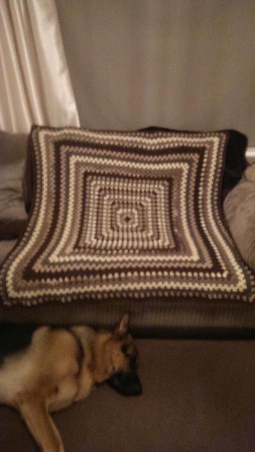 my shawl made from a granny square