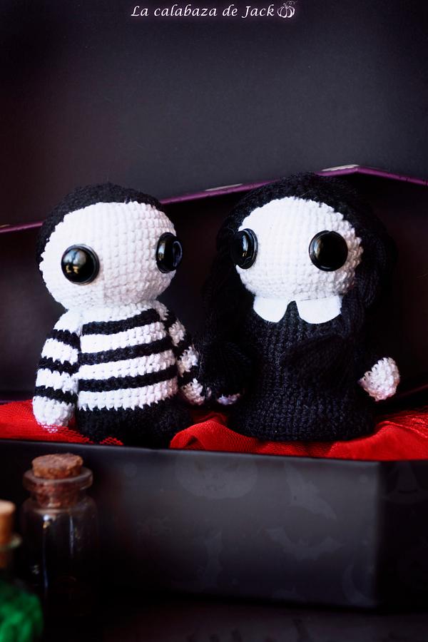 Wednesday & Pugsley Addams Amigurumi - Addams Family - La Calabaza de Jack