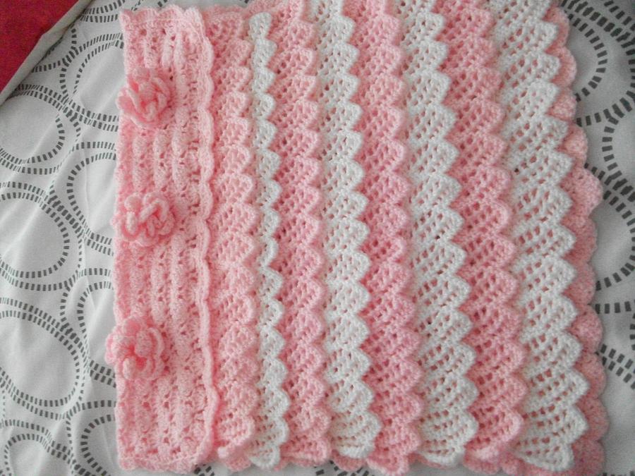 Flower and Frills Knitted and Crochet Blanket