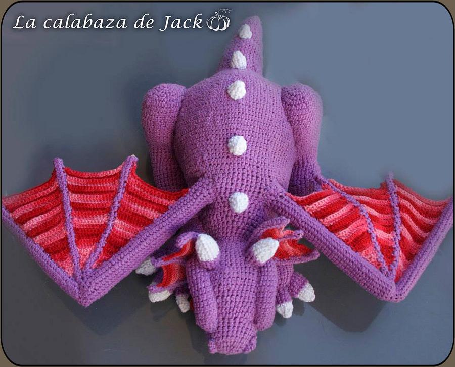 Purple Crochet Dragon - La Calabaza de Jack