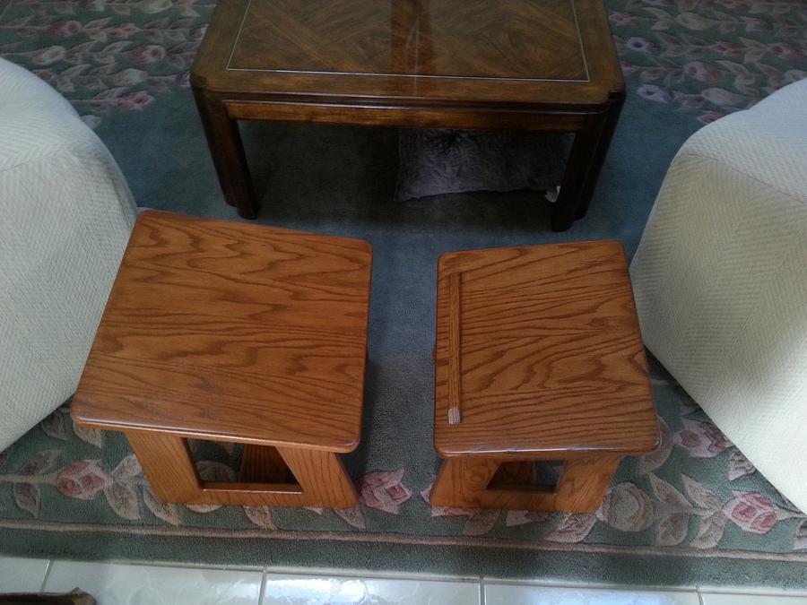 prayer stool and Bible table. 