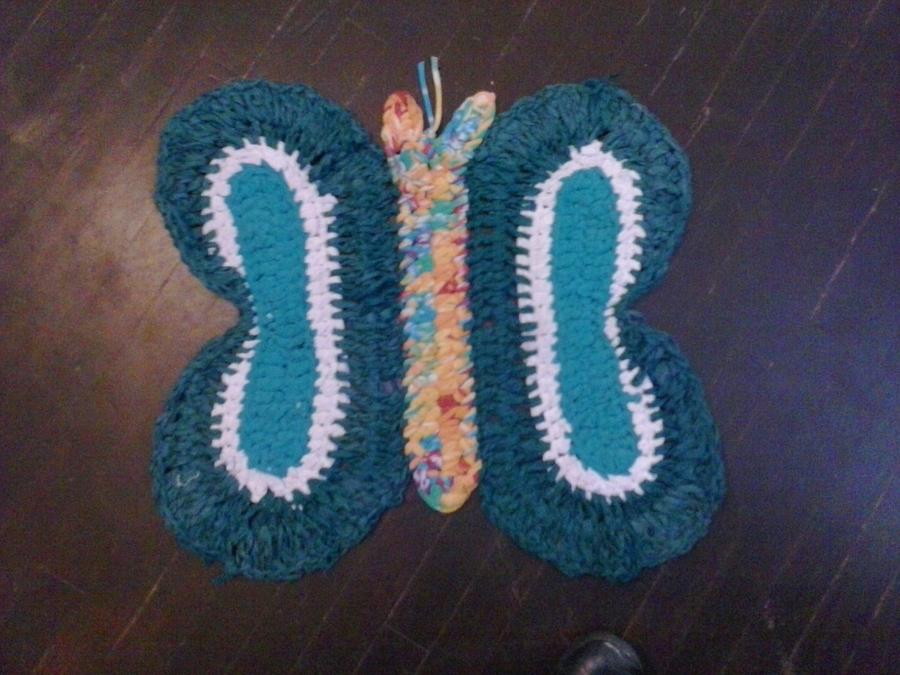 butterfly rag rug