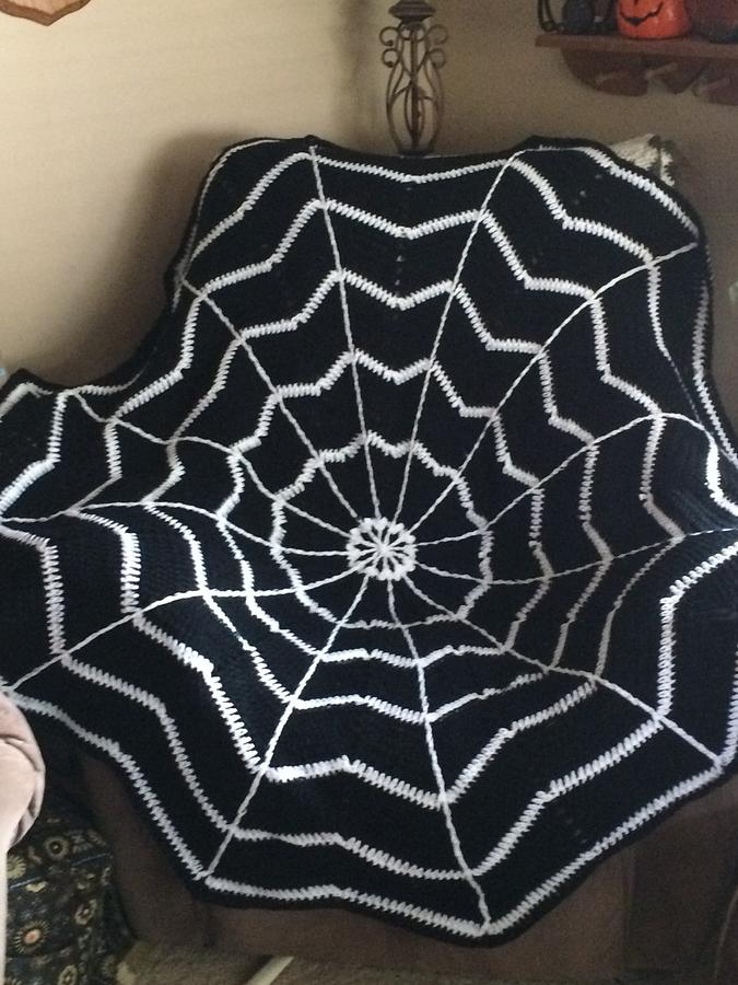 Spider web afghan