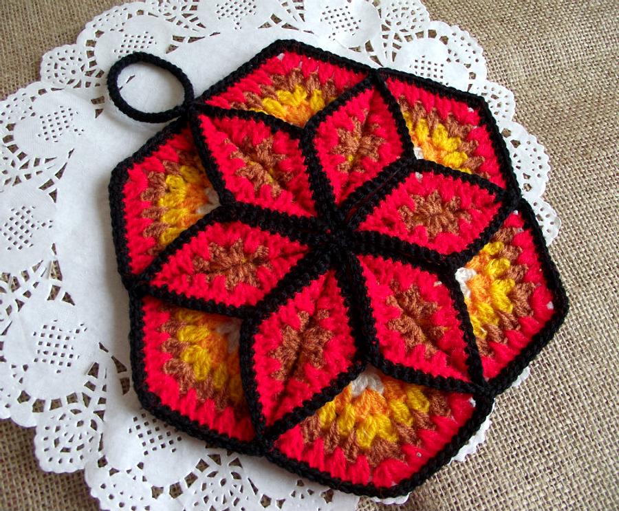 Lucky Star Crochet Pot Holder