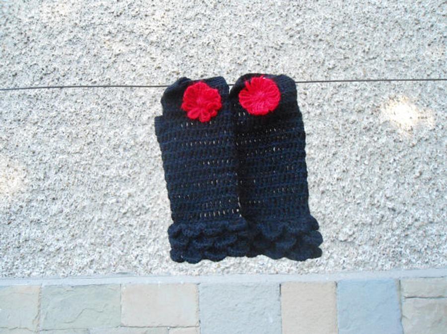 Crochet Black Fingerless, Black Crochet Gloves, Woman Fashion Accessories, Gift Gloves