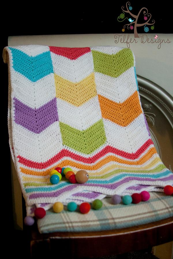 Chevron mix up toddler blanket