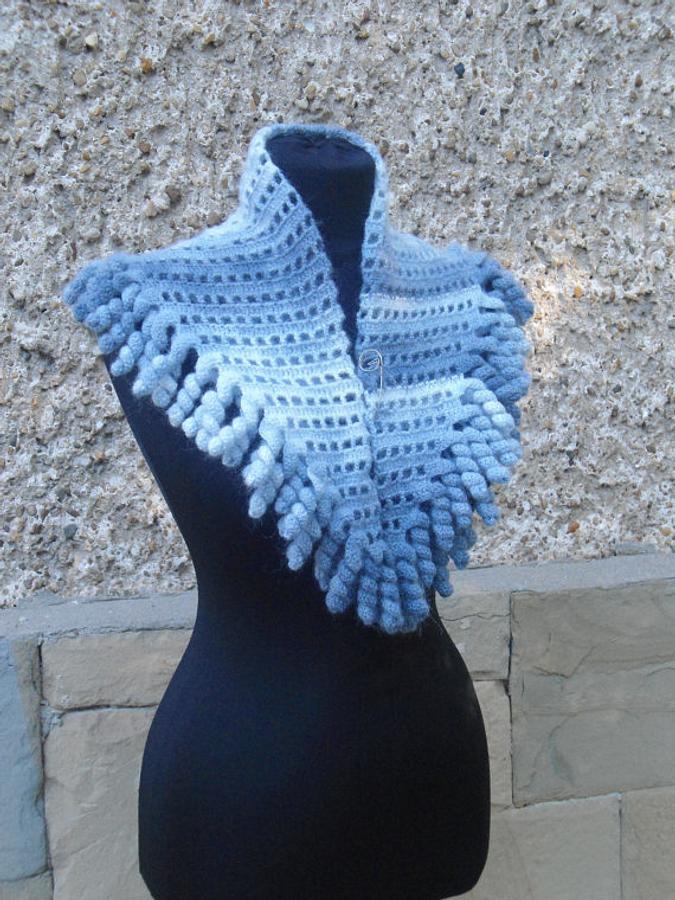 Crochet Neckwarmer, Crochet Mohair Shwal, Crochet Multicolor Shwal, Crochet Spiral Shwal