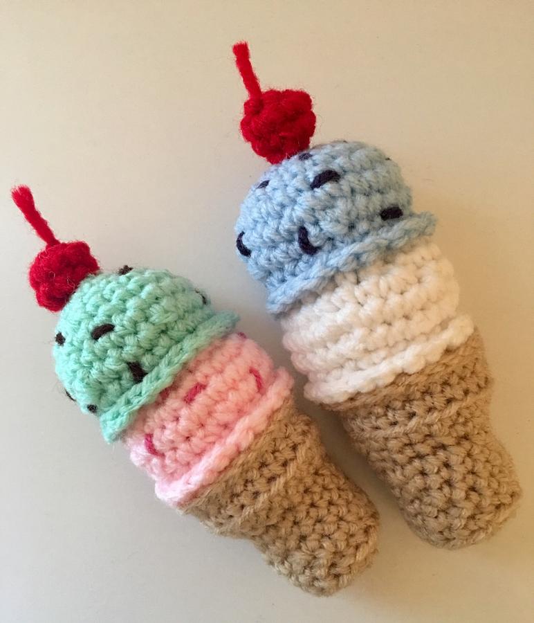 Crochet Double Scoop Ice-cream Cone