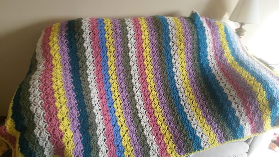 Colorful Striped Afghan and Granny Square Afghan