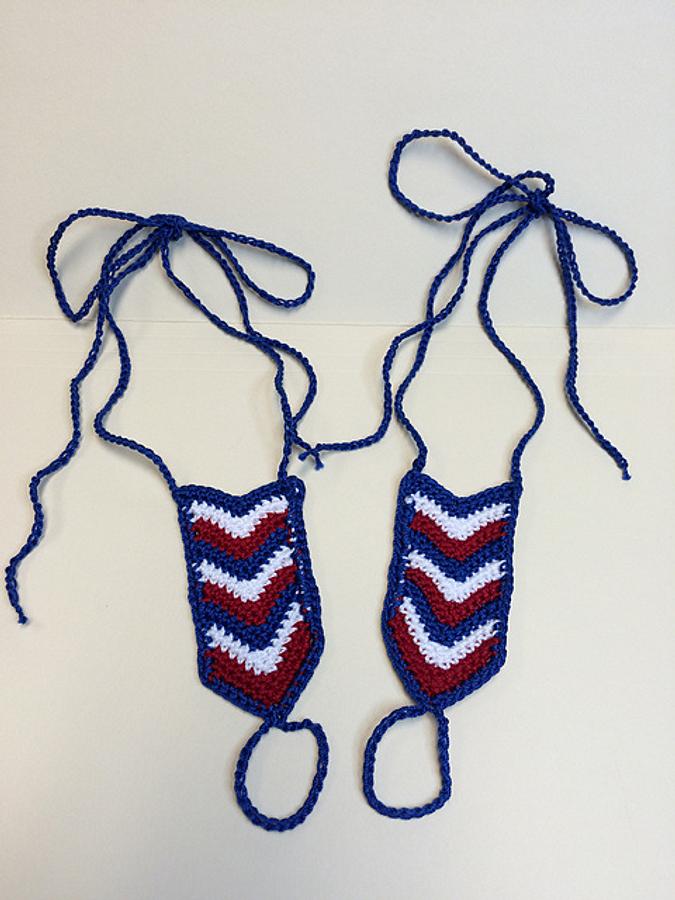 Red, White and Blue Chevron Barefoot Sandal
