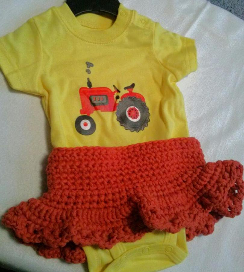 3-6 month orange baby skirt