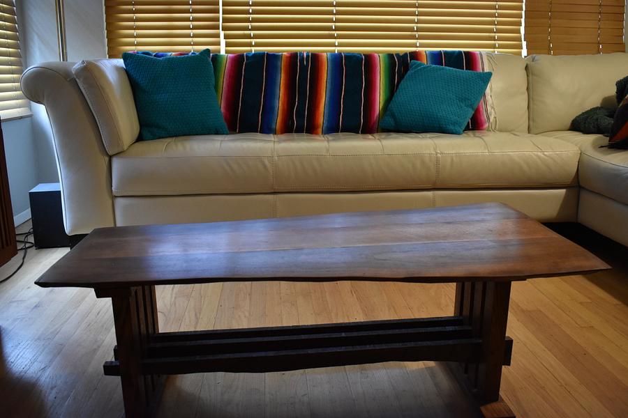 live edge oak coffee table