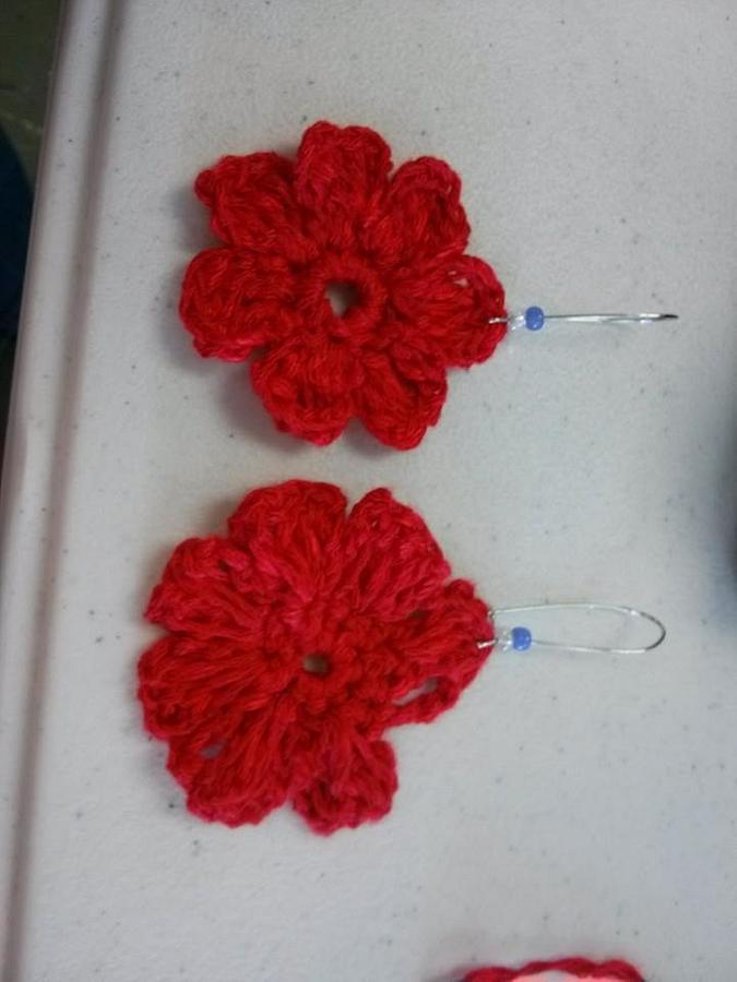 Red poppies earrings