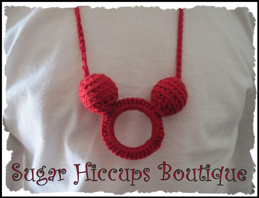 Crochet Mickey Necklace