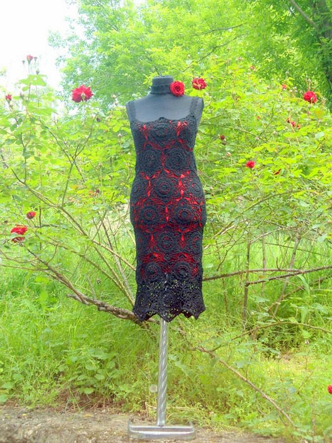 Crochet Black Dress, Black Lace Dress, Crochet Dress, Summer Dress , Crochet Resort Dress