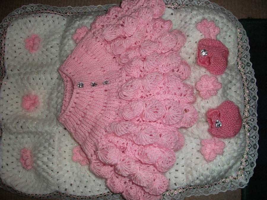 matinee set with crochet blanket