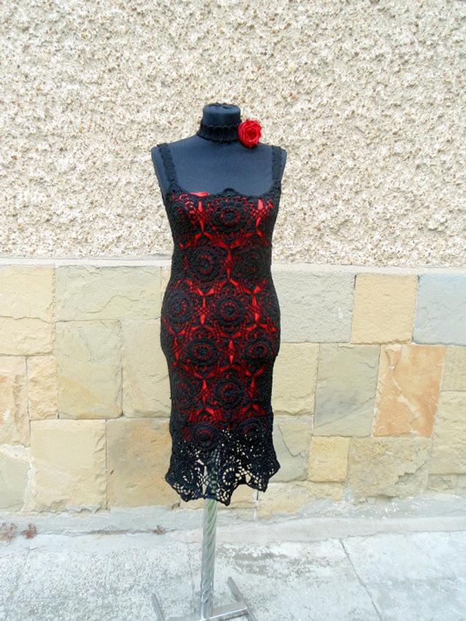 Crochet Black Dress, Black Lace Dress, Crochet Dress, Summer Dress , Crochet Resort Dress