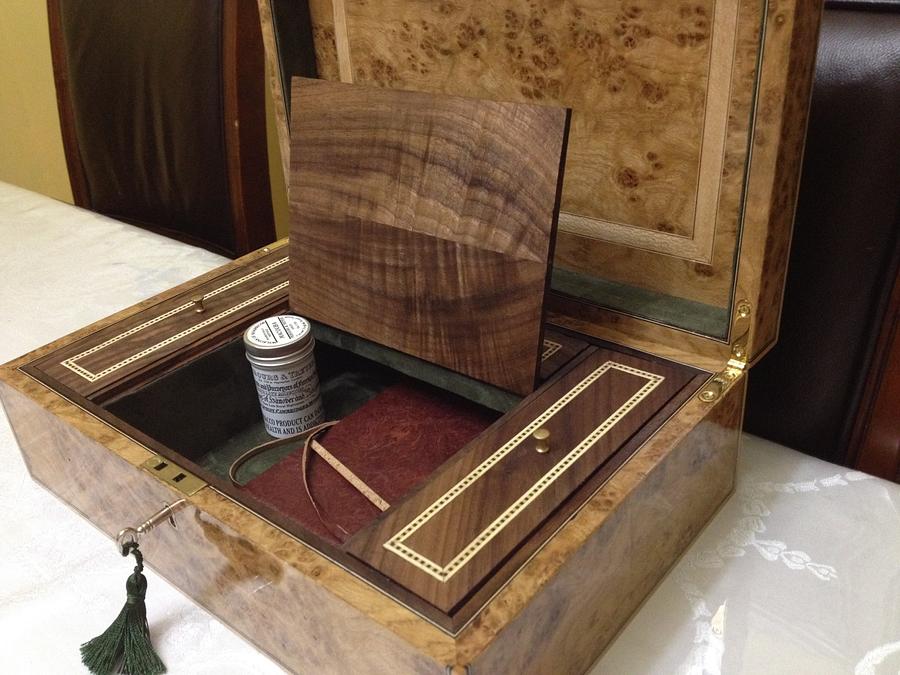 Reproduction Pepperwood burl writing box