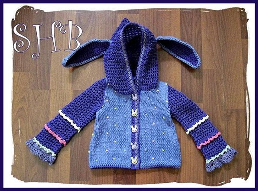 Spring Bunny Hooded Crochet/Knit Jacket