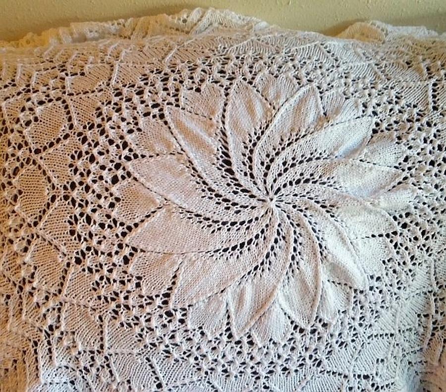 Swirl Baby Christening Shawl