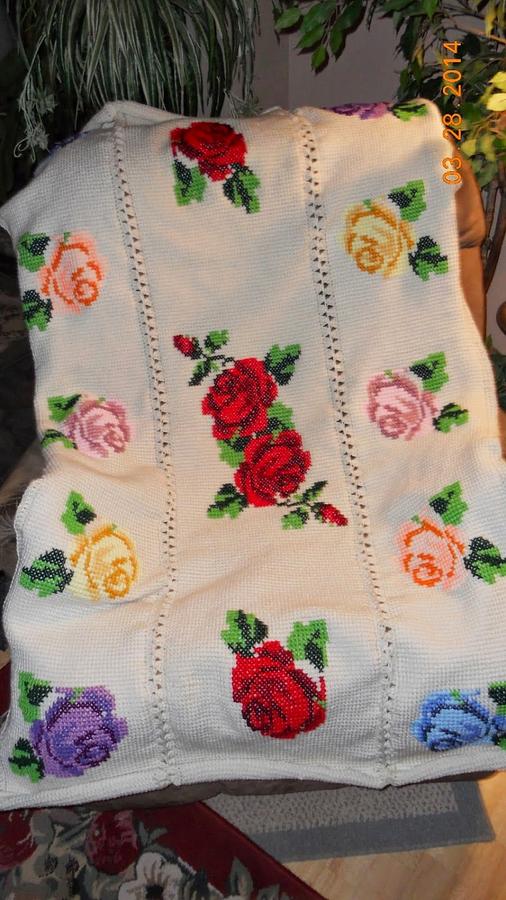 Rose afghan