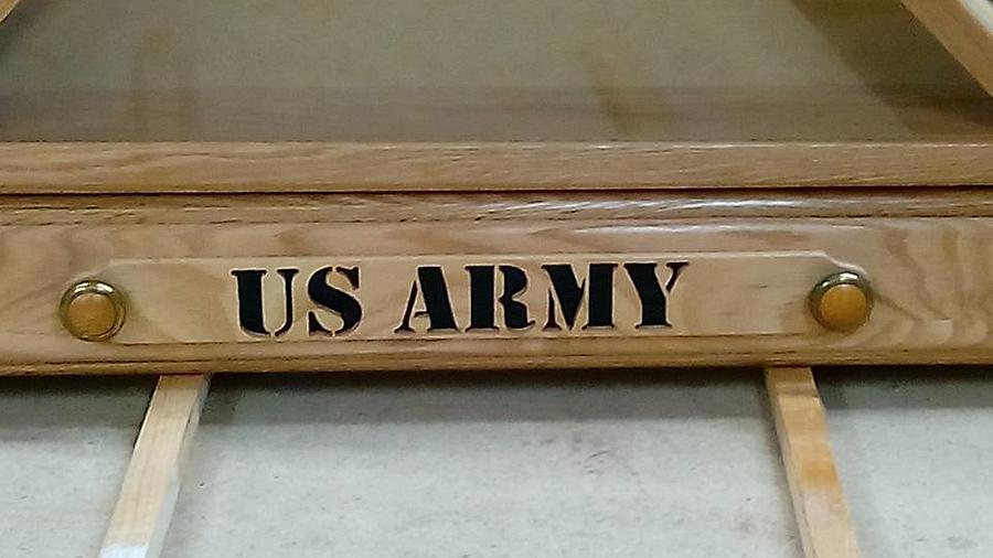 US ARMY Memorial Flag Case with Drawer 