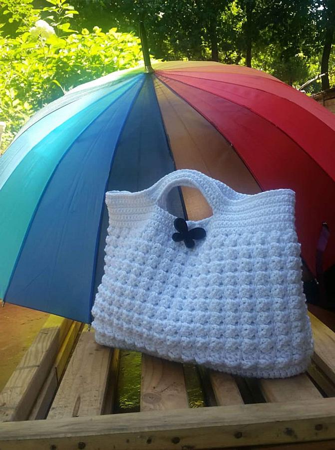 Crochet Bag, White Bag, Crochet Bag, Summer Bag, Cotton Tote, Crochet Handbag, Beach Bag, 