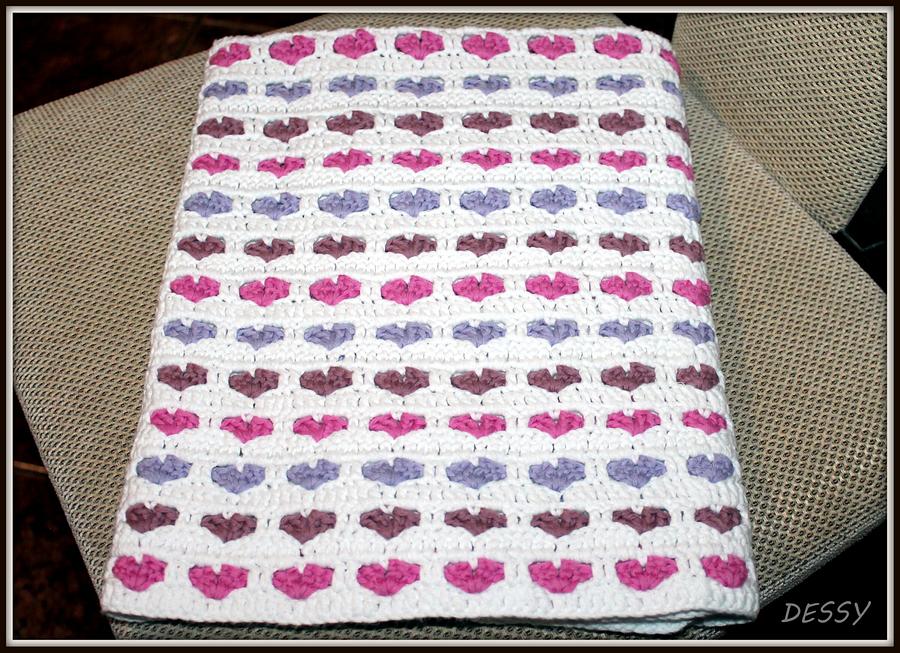 Heart baby blanket