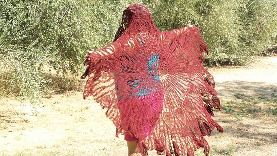 Cinnamon Butterfly/Burgundy Butterfly Shawls