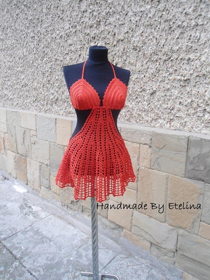 Crochet Beach Cover Lady, Crochet Resort Cover up, Summer Crochet Bikini Top, Crochet Swimwears