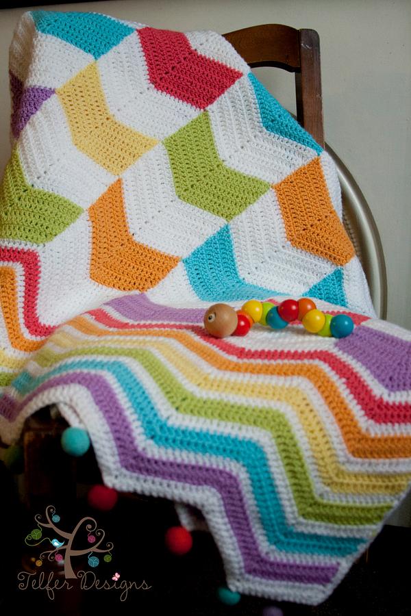 Chevron mix up toddler blanket